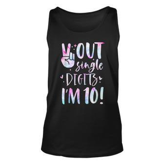Peace Out Single Digits Im 10 Year Old 10Th Birthday Girl Unisex Tank Top | Mazezy