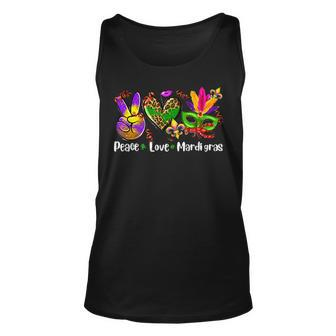 Peace Sign Heart Fleur De Lys Hippie Peace Love Mardi Gras Unisex Tank Top - Seseable