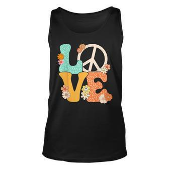 Peace Sign Love 60S 70S Costume Groovy Hippie Theme Party Unisex Tank Top - Thegiftio UK