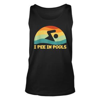 I Pee In Pools Retro Vacation Humor Swimming I Pee In Pools Tank Top | Mazezy