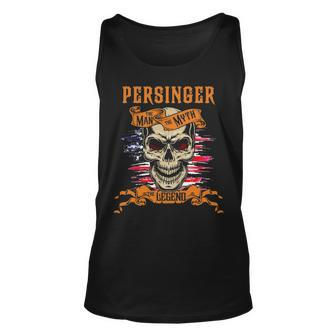 Persinger The Man The Myth The Legend Personalized Last Name Unisex Tank Top - Seseable