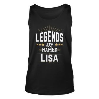 Personalisiertes Legends Are Named Lisa Unisex TankTop mit Sternenmotiv - Seseable