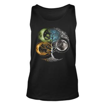 Phases Of The Moon Tree Mystical Zen Yoga Meditation Graphic Tank Top | Mazezy