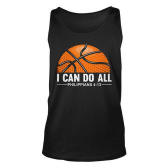 Philippians 4 13 I Can Do All Things Christian Basketball Unisex Tank Top - Seseable