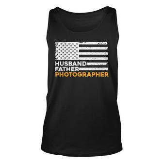 Photographer Husband Father American Flag Fathers Day Gifts Unisex Tank Top - Seseable