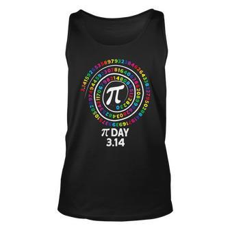 Pi Day Spiral Color Numbers 3 14 Happy Pi Day V2 Unisex Tank Top - Seseable