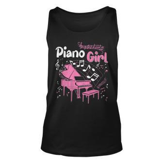Piano Girl Pianist Music Notes Keyboard Musical Notes Cute Unisex Tank Top - Seseable