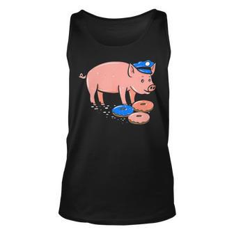 Pig Cop Funny Police Officer Doughnut Gift Unisex Tank Top - Seseable