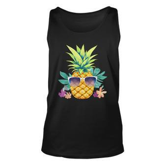 Pineapple Sunglasses Beach Hawaiian Vacation Graphic Summers Tank Top | Mazezy