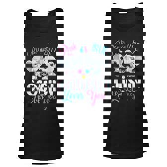 Pink Or Blue Cousin Loves You Elephants-Baby Gender Reveal Unisex Tank Top | Mazezy