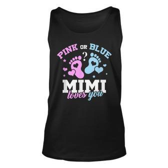 Pink Or Blue Mimi Loves You Baby Gender Reveal Party Unisex Tank Top | Mazezy