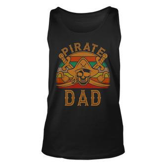 Pirate Dad Jolly Roger Flag Captain Halloween Single Dad S Tank Top | Mazezy