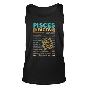 Pisces Facts - 1 Awesome Zodiac Sign Vintage Retro Unisex Tank Top - Seseable