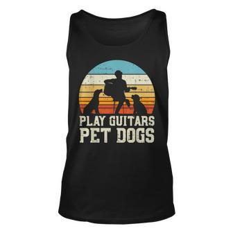 Play Guitars Pet Dog Retro Music Guitarist Animal Lover Gift Unisex Tank Top - Seseable