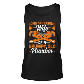 Plumber Wife Handyman - Funny Wife Of A Grumpy Old Plumber Unisex Tank Top - Thegiftio UK