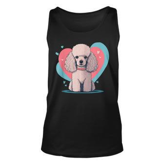 Poodle Dog With Heartdecoration - Doglove Unisex Tank Top | Mazezy