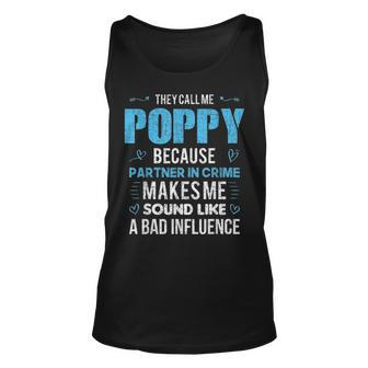 Poppy Grandpa Fathers Day Funny Gift Design Unisex Tank Top - Seseable