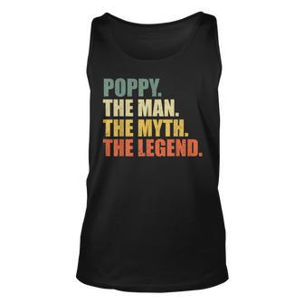 Poppy The Man The Myth The Legend For Grandpa Tank Top | Mazezy