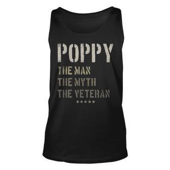 Poppy Man Myth Veteran Fathers Day Gift For Military Veteran V2 Unisex Tank Top - Seseable