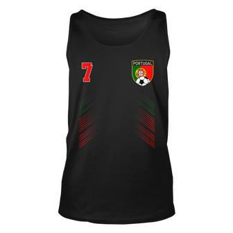 Portugal Soccer Portugese Football Retro 7 Jersey Unisex Tank Top | Mazezy