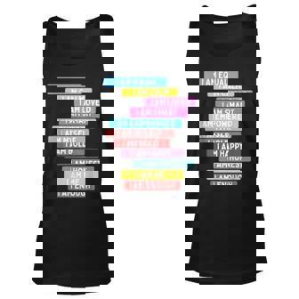 Positive Affirmation I Am Strong Motivational Monday Unisex Tank Top | Mazezy