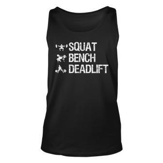 Powerlifting Squat Bench Deadlift Weightlifting Gym Lover Unisex Tank Top - Seseable