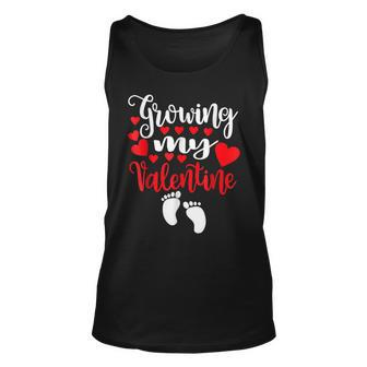 Pregnancy Valentines Day Growing My Valentine Mom Unisex Tank Top - Seseable