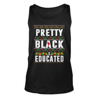 Pretty Black And Educated Black History Month Funny Apparel Unisex Tank Top - Seseable