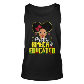 Pretty Black And Educated I Am The Strong African Queen Girl V2 Unisex Tank Top - Seseable
