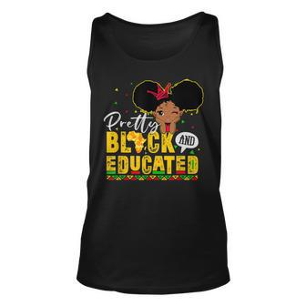 Pretty Black And Educated I Am The Strong African Queen Girl V4 Unisex Tank Top - Seseable