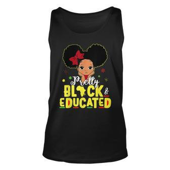 Pretty Black And Educated I Am The Strong African Queen Girl V6 Unisex Tank Top - Seseable