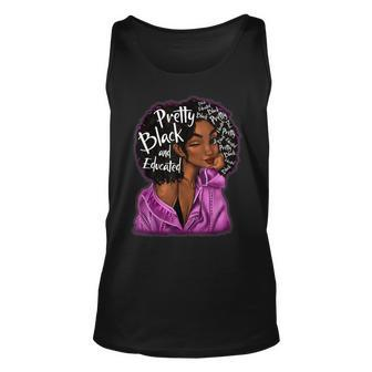 Pretty Black And Educated Woman Beautiful Queen Unisex Tank Top - Seseable