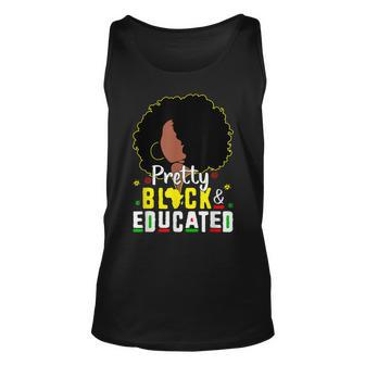 Pretty Black Girl Afro Women Black & Educated History Month V2 Unisex Tank Top - Seseable