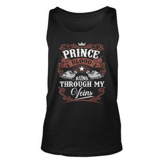 Prince Blood Runs Through My Veins Family Name Vintage Unisex Tank Top - Thegiftio UK