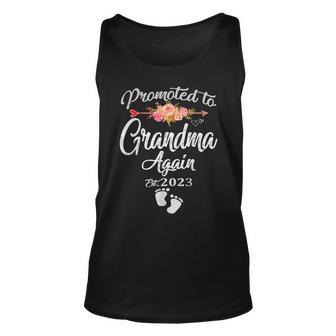 Womens Promoted To Grandma Again 2023 Soon To Be New Grandma Tank Top | Mazezy