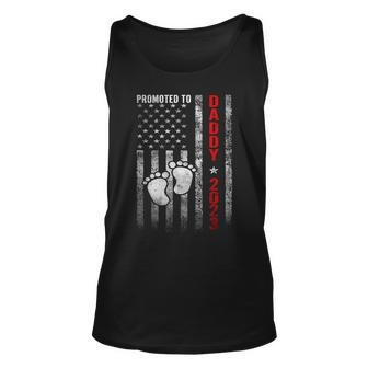 Promoted To Daddy 2023 First Time Fathers Day New Dad Unisex Tank Top - Seseable