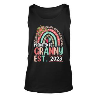 Promoted To Granny Est 2023 Leopard Rainbow Mothers Day Unisex Tank Top - Seseable