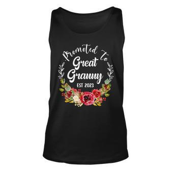 Promoted To Granny Est 2023 Women Flower First Time Mom Unisex Tank Top - Seseable