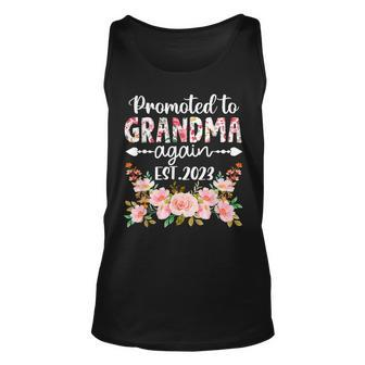 Promoted To Great Grandma Est 2023 Soon To Be Grandma Flower Unisex Tank Top - Seseable