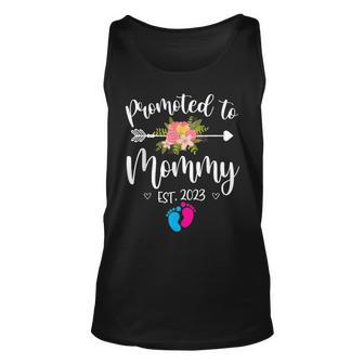 Promoted To Mommy Est 2023 Mom Pregnancy Announcement Unisex Tank Top - Seseable