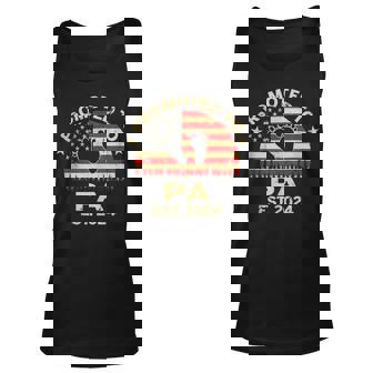 Promoted To Pa Est 2024 Us Flag Fathers Day Pregnancy Unisex Tank Top - Thegiftio UK