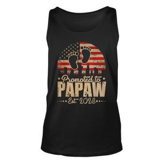 Promoted To Papaw Est 2023 Us Flag Fathers Day Pregnancy Unisex Tank Top - Thegiftio UK