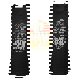 Promoted To Papaw Est 2023 Us Flag Fathers Day Pregnancy Unisex Tank Top - Thegiftio