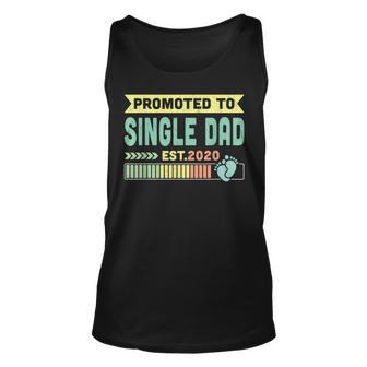 Promoted To Single Dad Est 2020 Vintage Christmas Gift Unisex Tank Top - Seseable