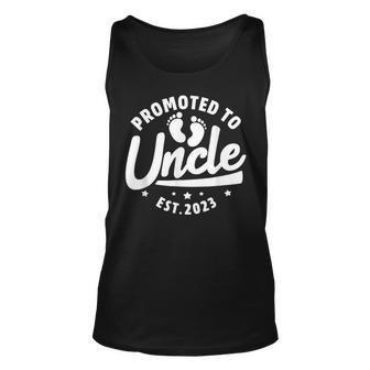 Promoted To Uncle Est 2023 Pregnancy Baby Announcement Unisex Tank Top - Seseable