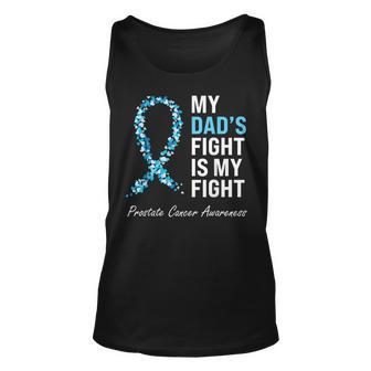 Prostate Cancer Awareness Light Blue Ribbon Dad Survivor Unisex Tank Top | Mazezy