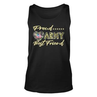 Proud Army Best Friend - Us Flag Dog Tag Heart Military Gift Unisex Tank Top - Seseable