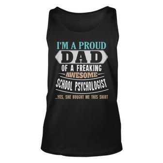 Proud Dad Of Awesome School Psychologist Daughter Father’S Day Tank Top | Mazezy