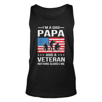 Proud Dad Grandpa Veteran Daddy Military Happy Fathers Day Unisex Tank Top - Thegiftio UK