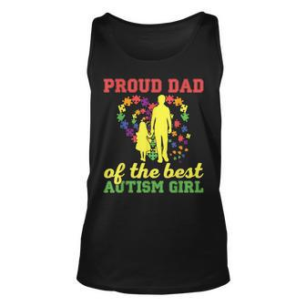 Proud Dad Of The Best Autism Girl I Autism Unisex Tank Top | Mazezy AU